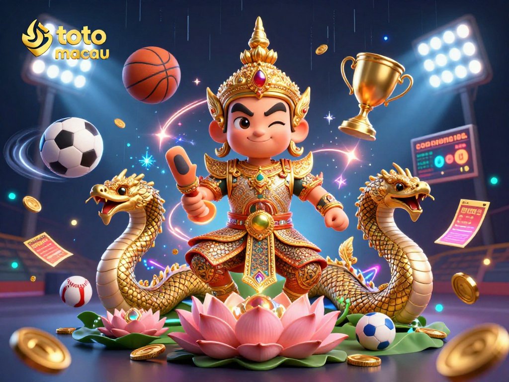 Engage in exciting betting on toto macau showcased through dynamic sports elements and friendly characters.