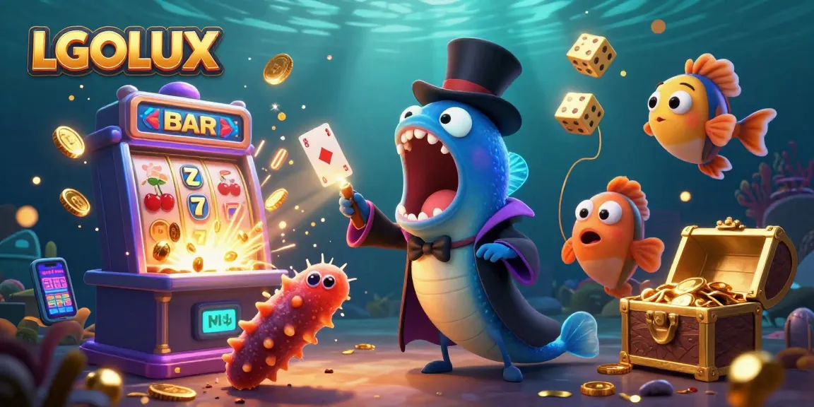 Experience thrilling gameplay at LGOLUX with vibrant slots, animated jackpot bursts, and unique underwater magic!