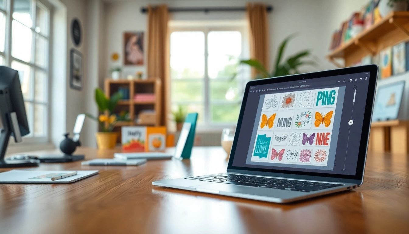 Create digital stamp cards with vibrant designs and modern interface in a bright workspace.