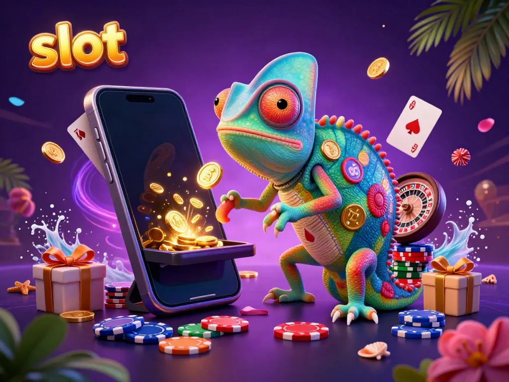 Menangkan slot dengan hadiah menggiurkan dari gambar chameleon pemilik kasino yang cerdik.
