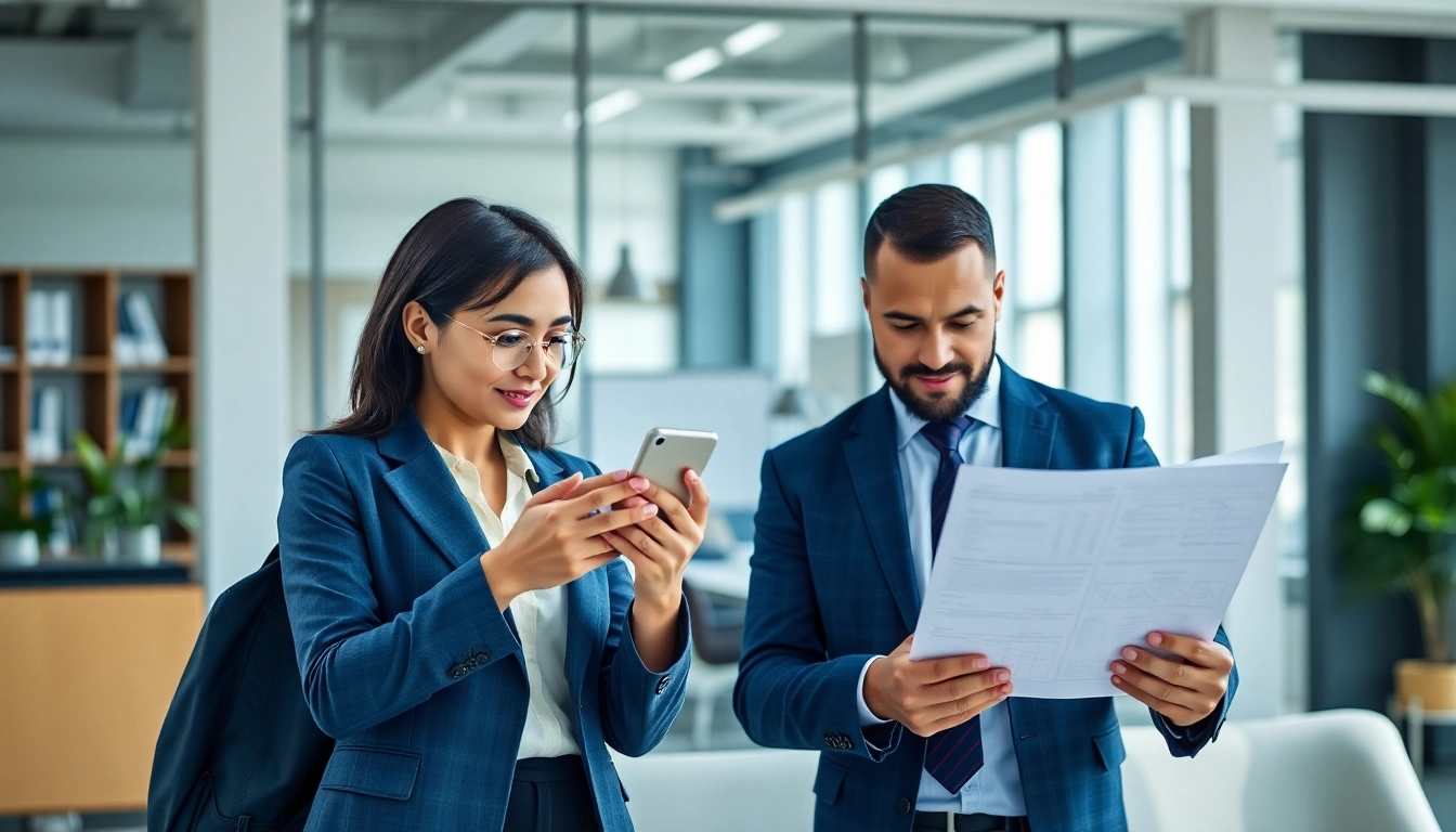 Explore corporate mobile plans UK with professionals collaborating in a modern office setting.