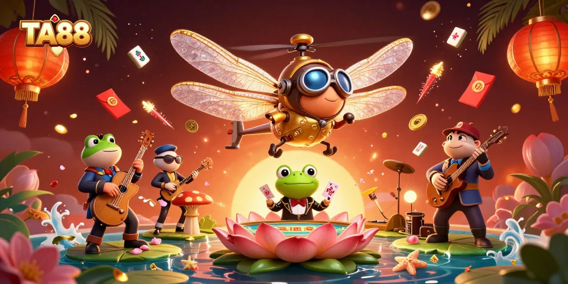 Experience TA88's vibrant casino atmosphere with colorful characters and dynamic gaming elements.