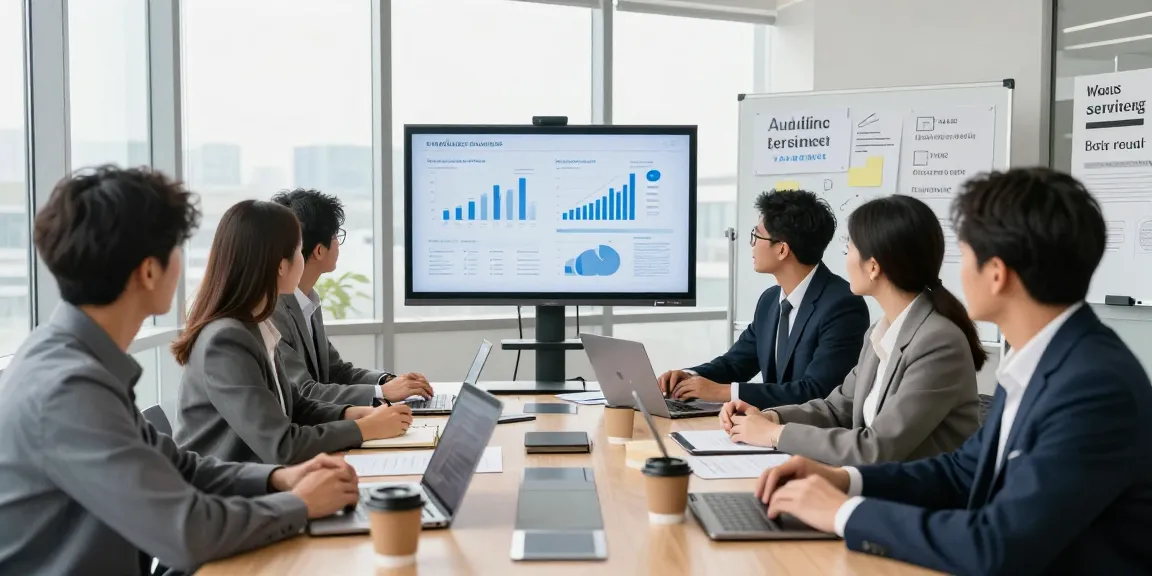 Audit Services in Dubai meeting showcasing professionals reviewing financial analytics and compliance.