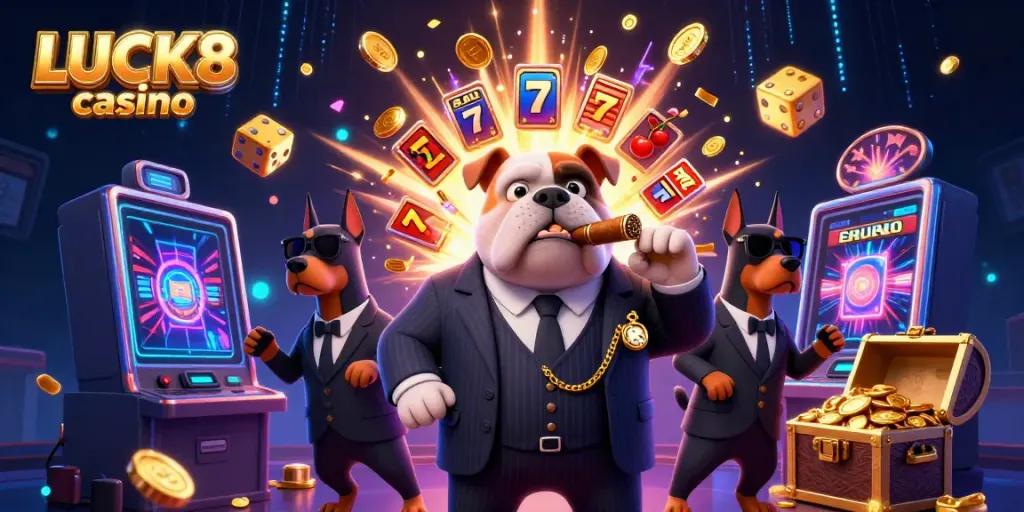 LUCK8 casino showcases exciting slot games with vibrant characters and jackpot elements in an engaging atmosphere.