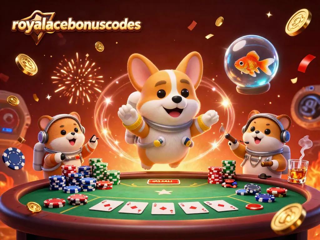 Engage with royalacebonuscodes in a vibrant space casino scene featuring unique characters and dynamic gaming elements.