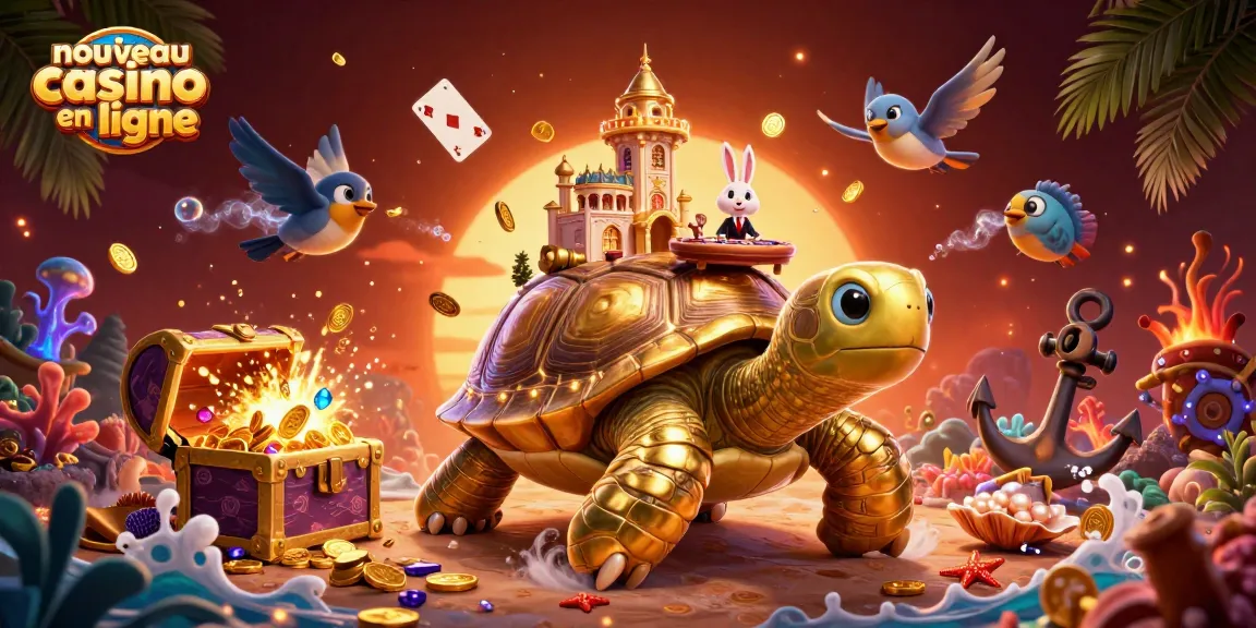 Jouer au nouveau casino en ligne avec une tortue dorée et des jeux de cartes captivants.
