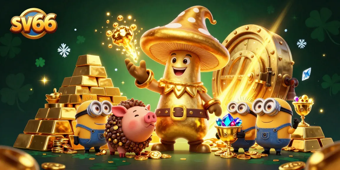 Experience sv66's immersive gaming magic with the treasure wizard in a vibrant casino scene.