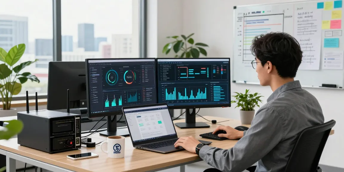 Professional IT specialist optimizing hosting Mexico performance in a modern office.