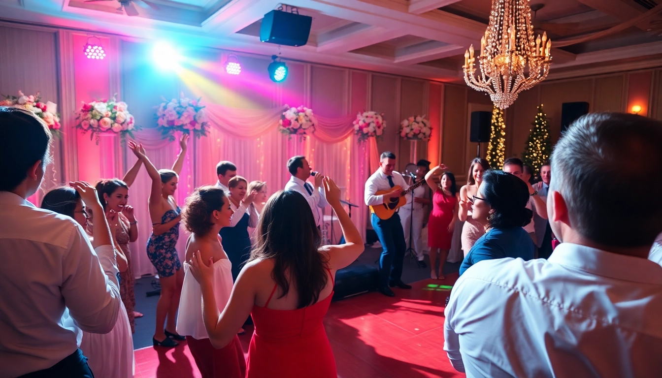 Trupa cover nunta animând atmosfera la un eveniment elegant și vibrant.