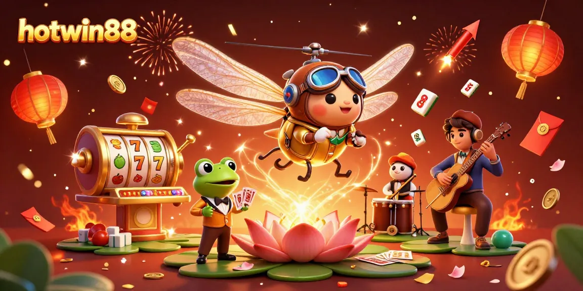 Experience thrilling gameplay at hotwin88 with engaging slot reels and festive characters.