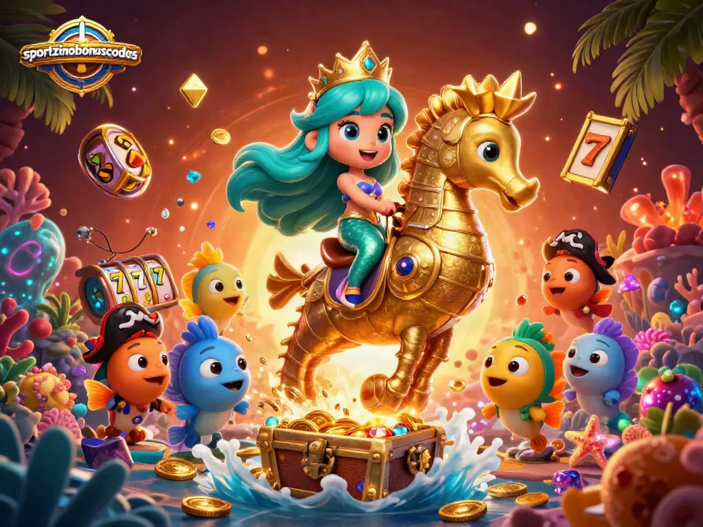 Engage in exciting gameplay with sportzinobonuscodes, featuring colorful fish, treasure, and slots.