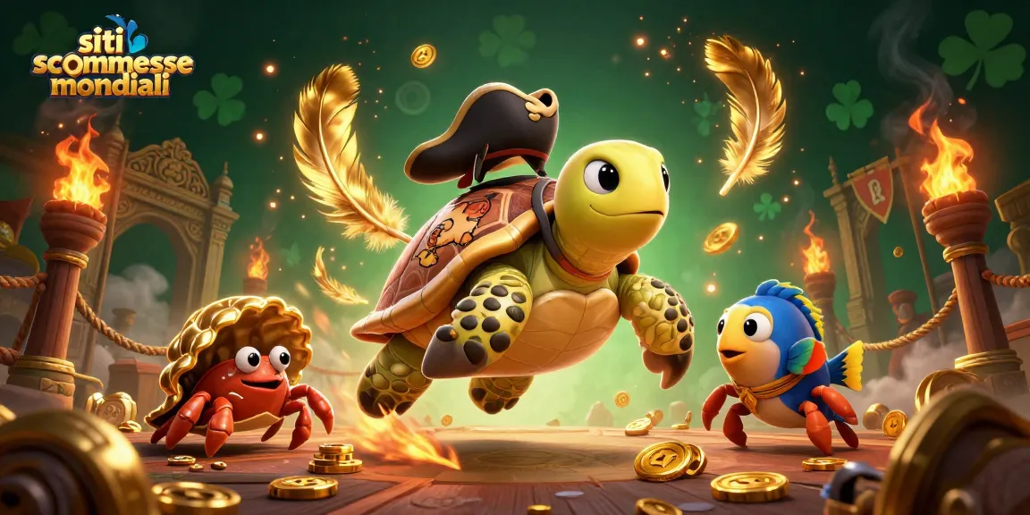 Scommetti sui siti scommesse mondiali con una tartaruga pirata e tesori, esperienze uniche di gioco.