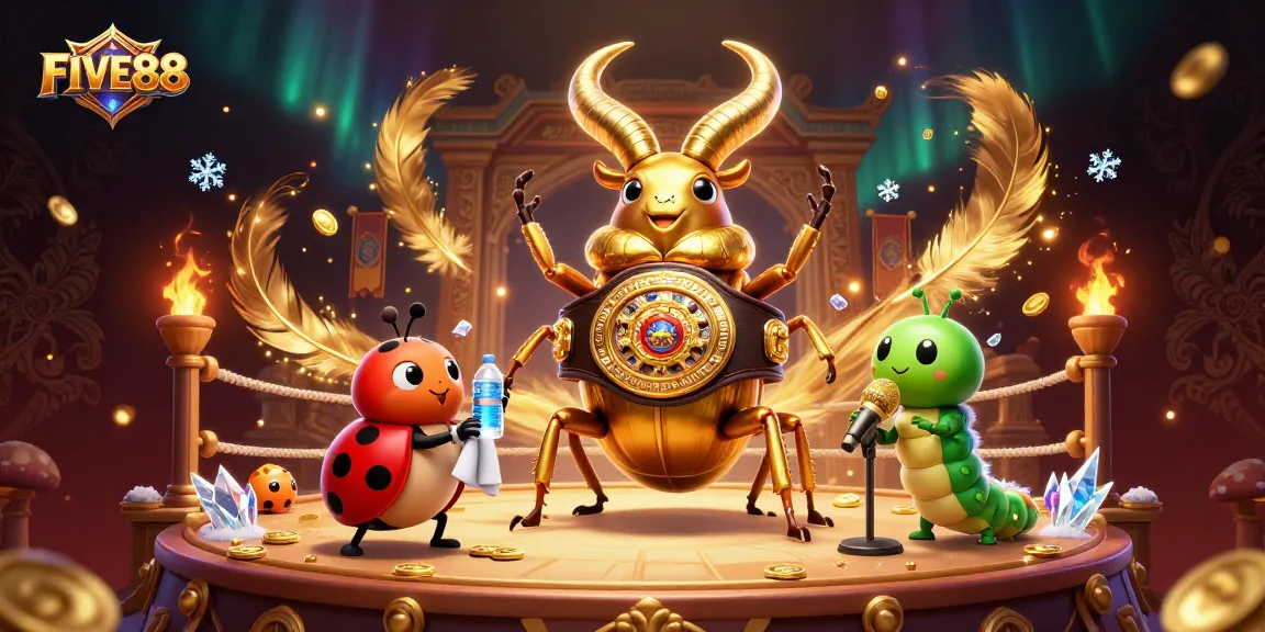 Engage with FIVE88's thrilling casino offerings in this vibrant 3D illustration.