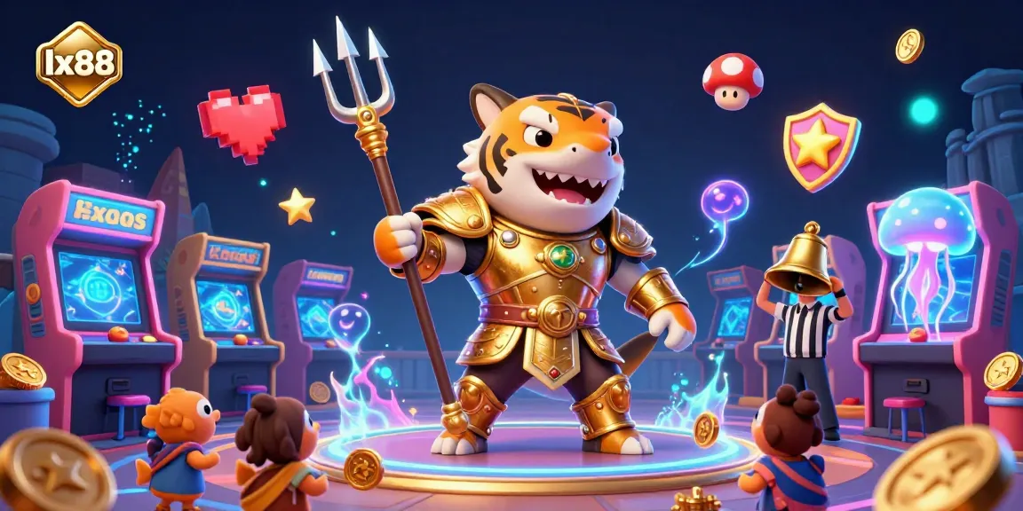 Experience thrilling gameplay with lx88 in an underwater colosseum featuring a shark gladiator.