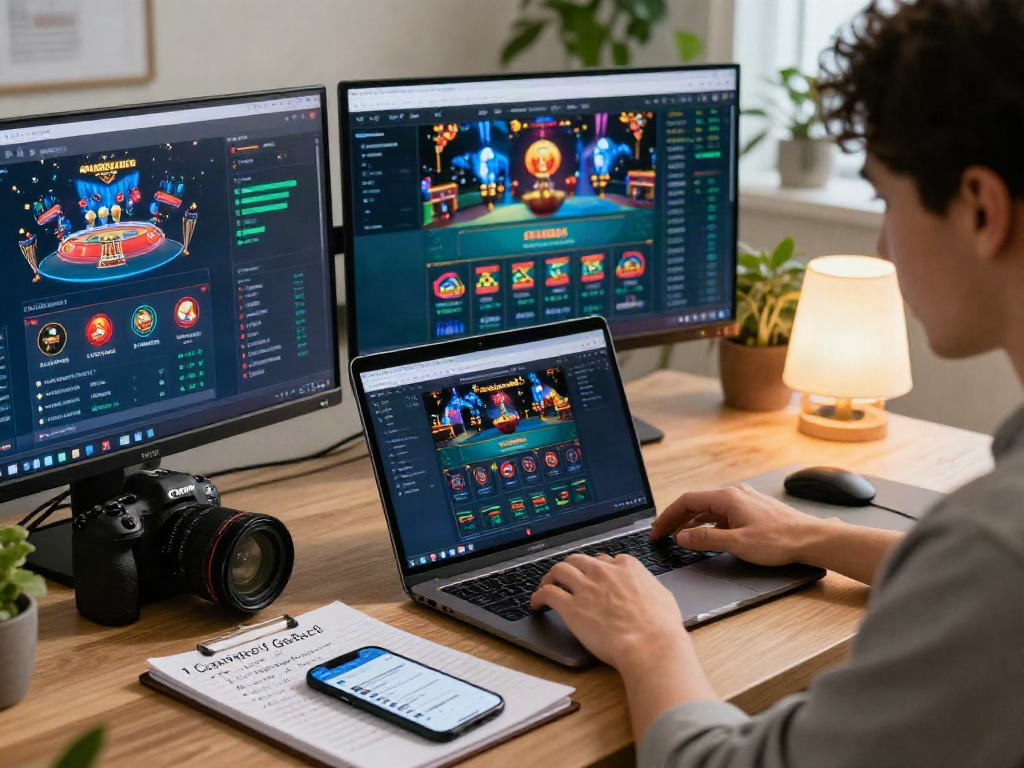 Engaged user analyzing 먹튀검증 strategies for safe online gambling.