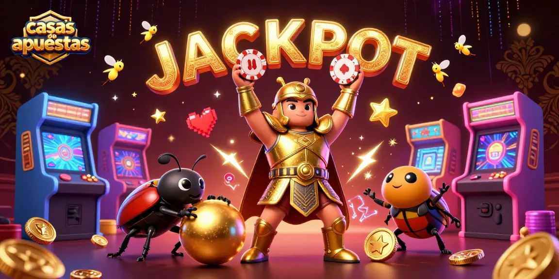 Las casas de apuestas destacan con un escarabajo triunfador y un ambiente vibrante de juego.