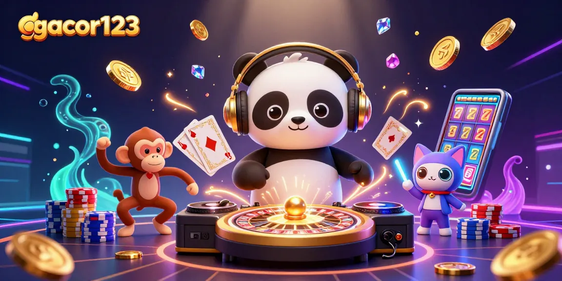 Join the excitement at gacor123 with lively characters celebrating a thrilling gaming scene.