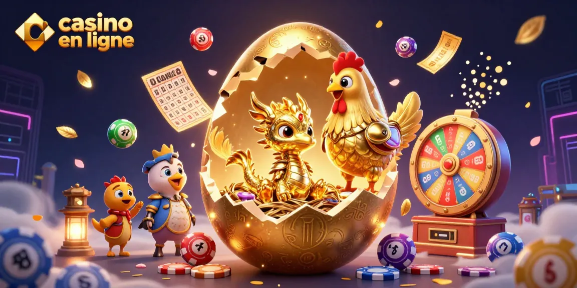 Plongée dans l'univers captivant du casino en ligne avec un dragon doré et des éléments de loterie.