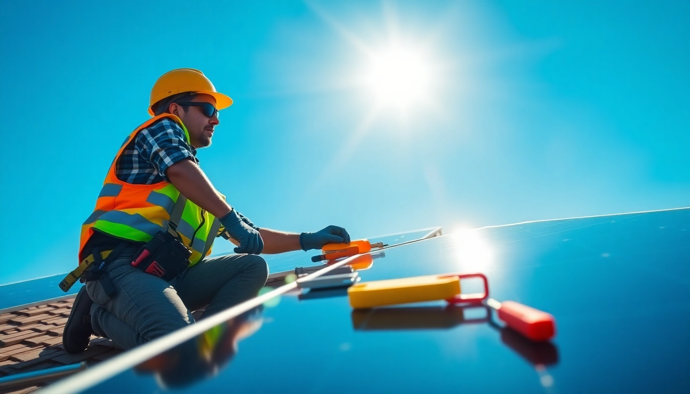 Solar maintenance New Jersey technician performing expert servicing on residential solar panels.
