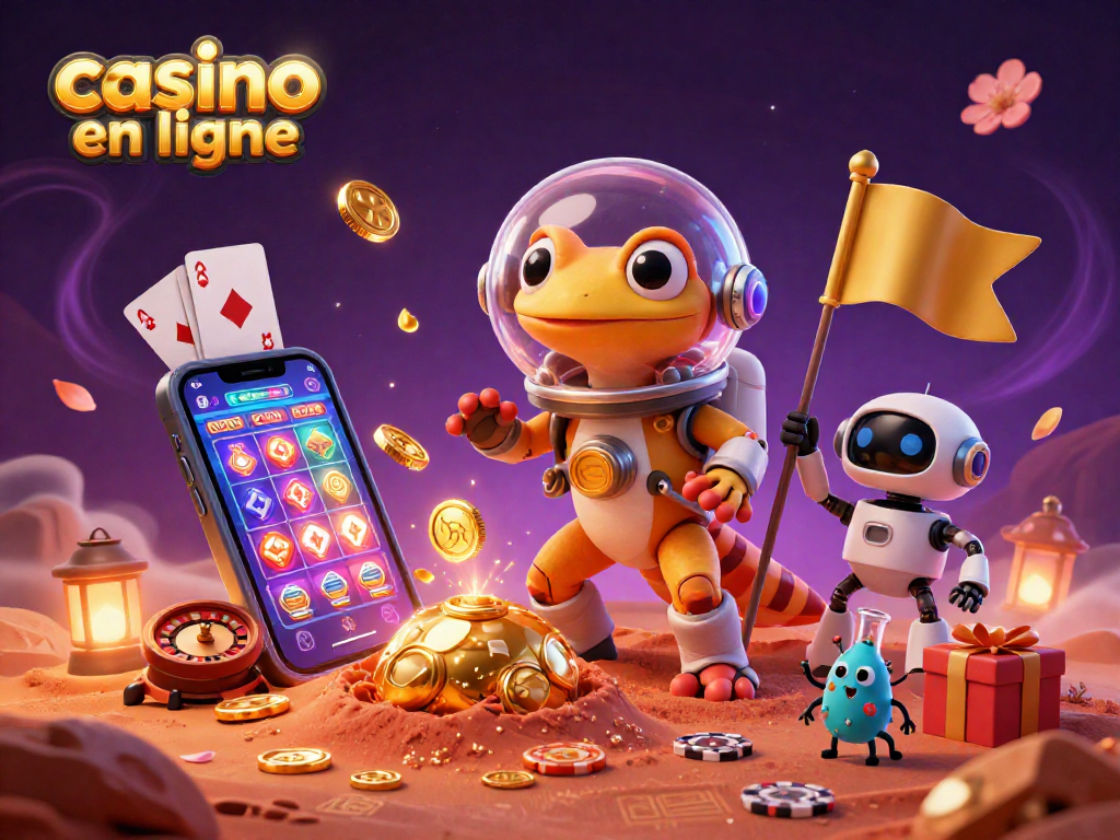 Jouez à des jeux de casino en ligne en découvrant un casino doré sur Mars.