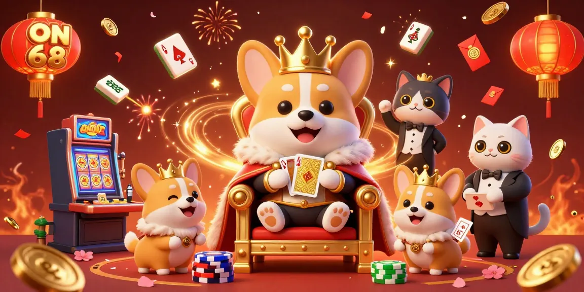 Experience the excitement of gaming at ON 68 with vibrant characters and dynamic casino elements.