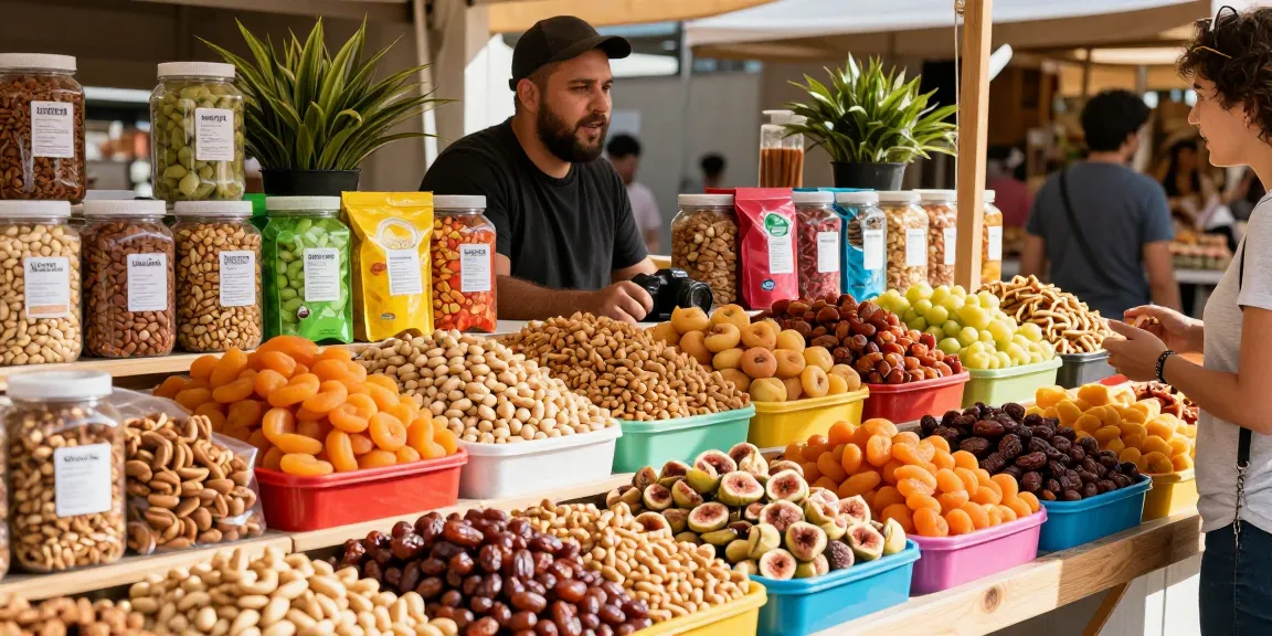 Fresh mixed nuts and dried fruits showcased at a market, emphasizing M98 ฝาก-ถอน in vibrant display.