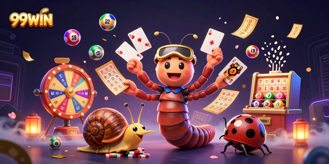 Experience thrilling gameplay at 99WIN with a festive casino atmosphere featuring colorful lottery elements.