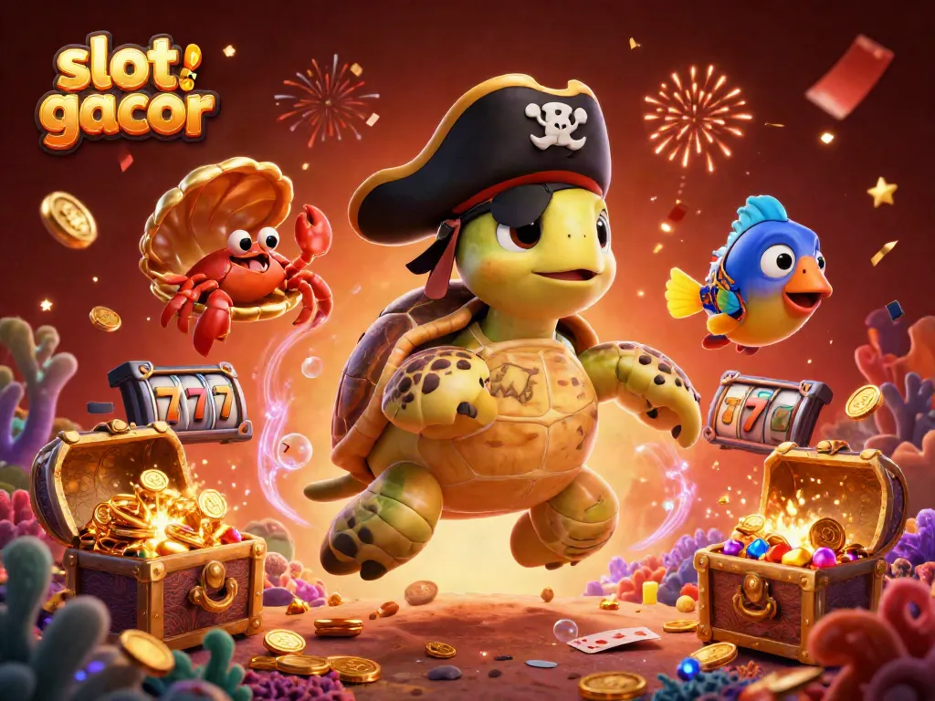 Experience massive wins with the dynamic slot gacor scene featuring vibrant underwater treasures and characters.