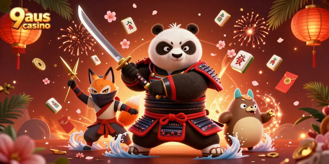 Experience thrilling gameplay at 9aus casino with vibrant samurai and magical elements.